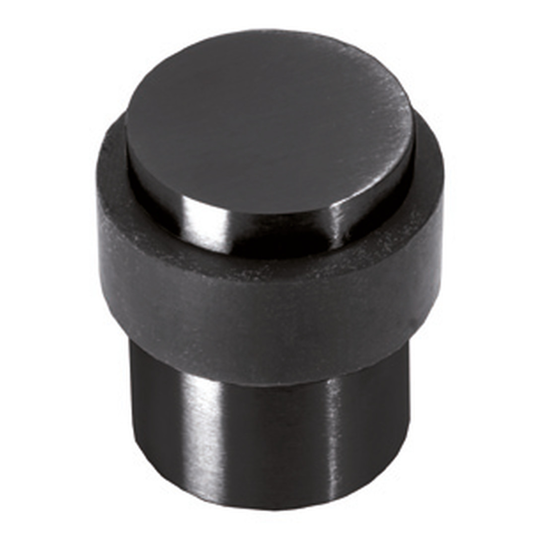 Door stopper, black, for floor mounting, ø 29mm, universal screw