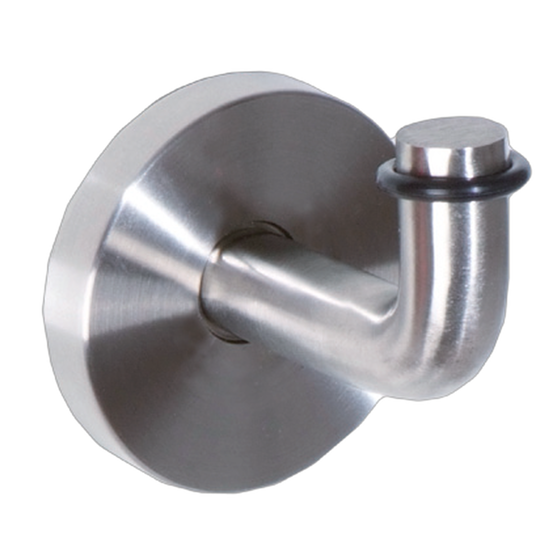 Door stopper, curved hook ø 12mm, mounting plate