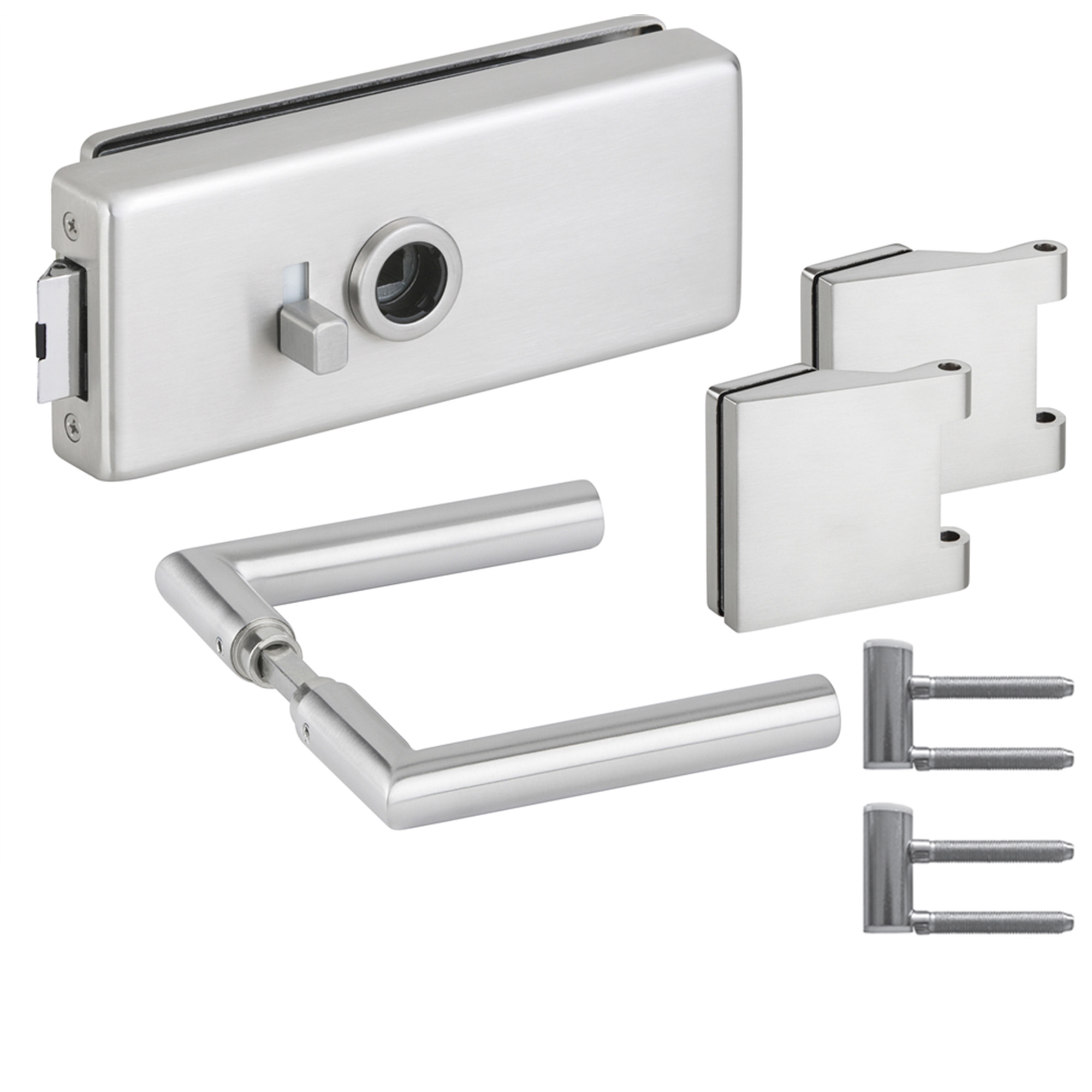 Glass door fitting Alessia stainless steel WC lock