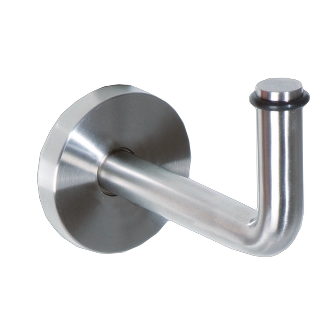 Door stopper, curved hook ø 12mm, mounting plate
