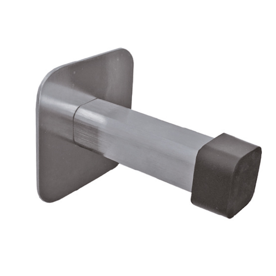 Door stopper, angular, [/] 16/16mm, wall plate 40/40mm, theft hinder